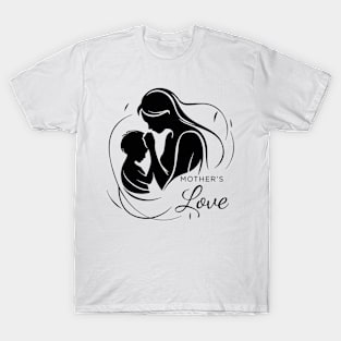 Mother's Love: Heartwarming Typography and Illustration T-Shirt